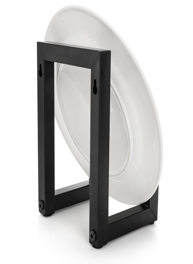 ELFULLY 2 Pack Large Plate Stands, 8" Tall Picture Stands for Display, Industrial-Style Metal Wall Mount Photo Frame Holders, Heavy Duty Black Tabletop Easels for Pictures, Books, Platters, Artworks - Image 5